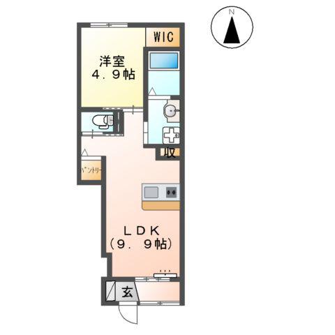 LARK HILLS(1LDK/1階)の間取り写真