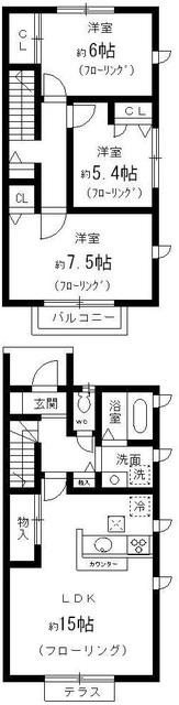 サウスソシア(3LDK)の間取り写真