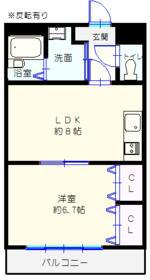 アビテ・ナポール(1LDK/1階)の間取り写真