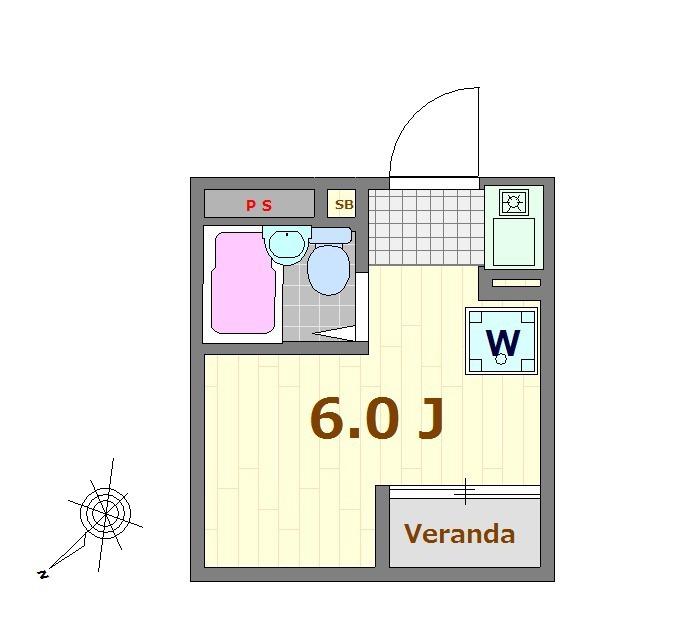 オークビル(ワンルーム/5階)の間取り写真