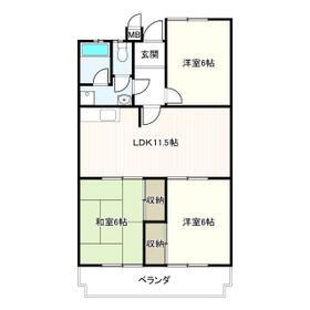 第2橋本マンション(3LDK/5階)の間取り写真