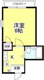 フェリスタバンビーノ(1K/2階)の間取り写真