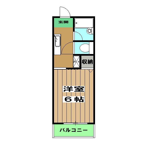 一谷ハイツ(1K/1階)の間取り写真