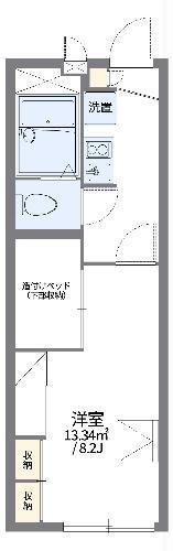 レオパレスきんもくせい(1K/1階)の間取り写真