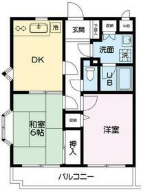 TOKEN3(2DK/1階)の間取り写真