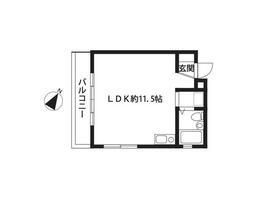 第5邦栄マンション(ワンルーム/1階)の間取り写真