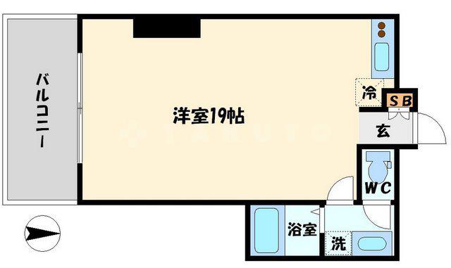エスティメゾン西天満(ワンルーム/18階)の間取り写真