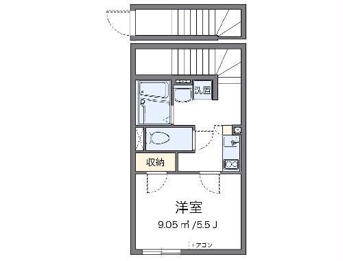 クレイノINOⅢ(1K/2階)の間取り写真