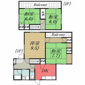内房線 八幡宿駅 バス乗車時間：14分 市原坂上バス停で下車 徒歩4分 2階建 築50年(4DK)の間取り写真