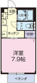 エステート ムツミ(1K/1階)の間取り写真