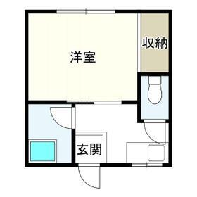 憩いとやすらぎの森(1K/1階)の間取り写真
