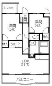 メディオ初生壱番館(2LDK/3階)の間取り写真