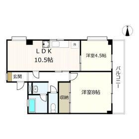 ハイツむすぶ(2LDK/2階)の間取り写真