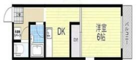 リアライズ蛍池(1DK/4階)の間取り写真