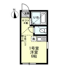 ユナイト根岸バルティアの杜(ワンルーム/2階)の間取り写真