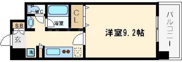 アーバンエース東心斎橋パル(1K/6階)の間取り写真