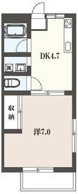 ハイツトノヤマB(1DK/2階)の間取り写真