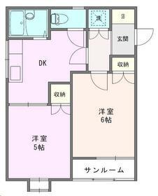 リエスふじみ野北野(2DK/3階)の間取り写真