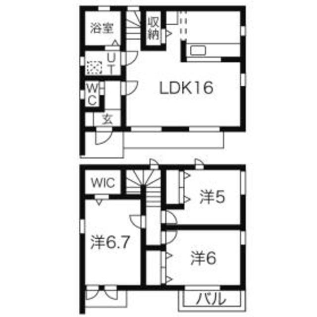 東武伊勢崎・大師線 越谷駅 徒歩20分 2階建 築11年(3LDK)の間取り写真