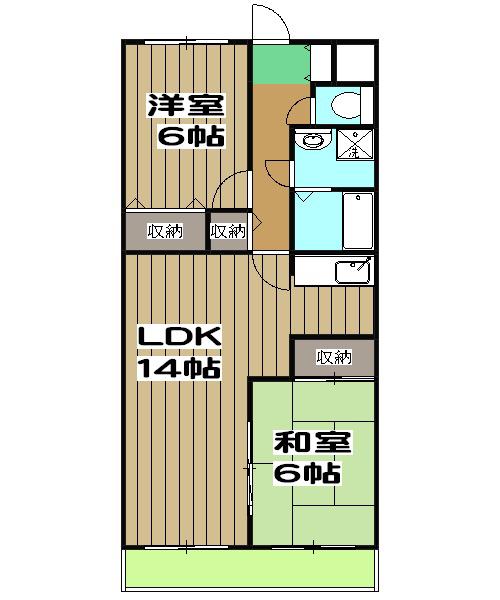S・Yグランドビル(2LDK/2階)の間取り写真