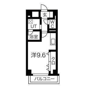 グリューネ白山(1K/7階)の間取り写真