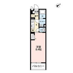 HABITA-K(1K/3階)の間取り写真