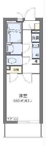 クレイノエスポワール中央(1K/3階)の間取り写真