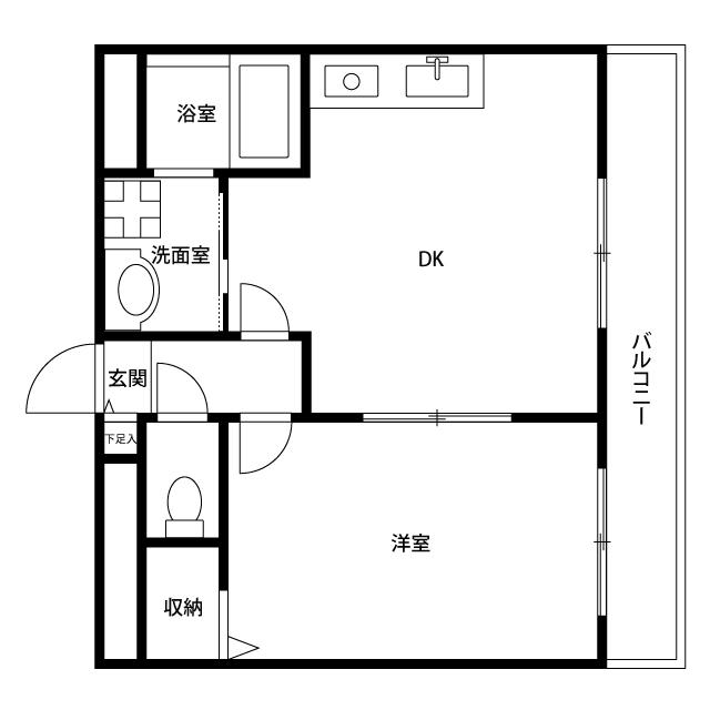 アンプルールフェール ルミエール富木(1LDK/3階)の間取り写真