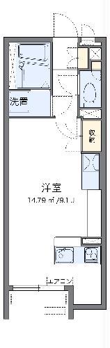 レオネクストスマイルスクエア(ワンルーム/1階)の間取り写真