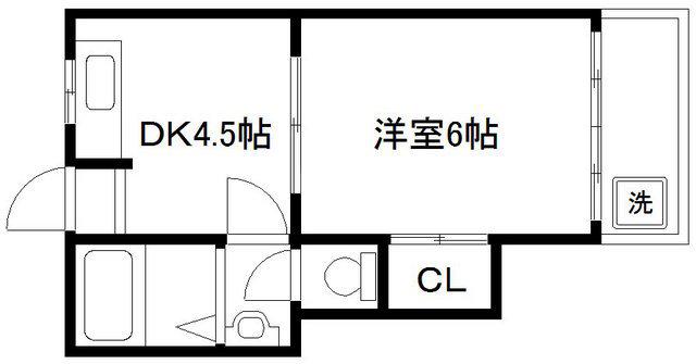 ラパンジール東三国(1DK/5階)の間取り写真