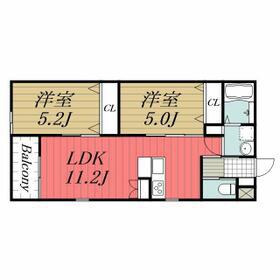 AIRIS RESIDENCE(2LDK/2階)の間取り写真
