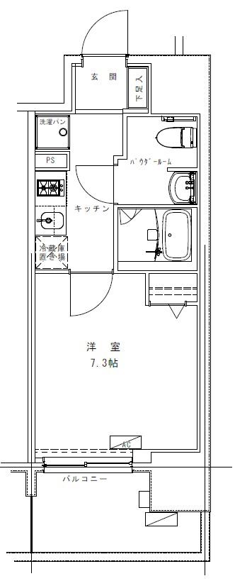 GENOVIA浅草Ⅶ(1K/6階)の間取り写真