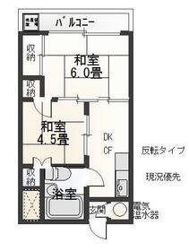 田辺ビル(2DK/2階)の間取り写真