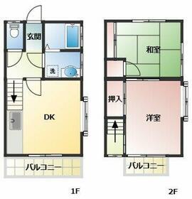 テニメント逆井(2DK)の間取り写真