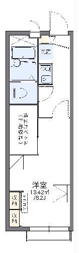 レオパレス畑中Ⅲ(1K/2階)の間取り写真