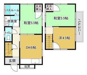 内房線 五井駅 徒歩24分 2階建 築42年(3DK)の間取り写真