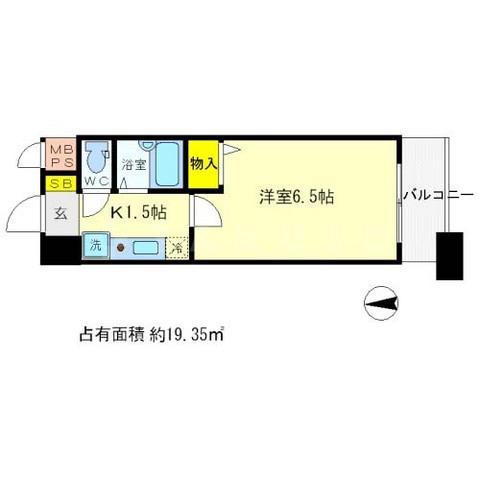 HOPECITY天神橋(1K/4階)の間取り写真
