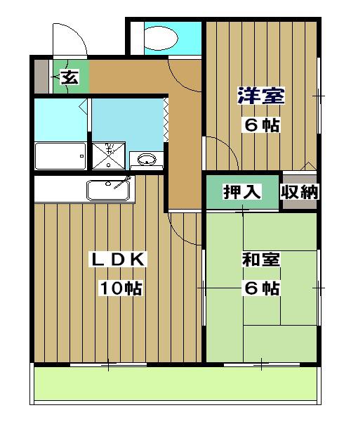 プェネリジェール西五条Ⅱ(2LDK/3階)の間取り写真