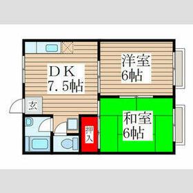 KHハイムⅠ(2DK/2階)の間取り写真