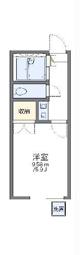 レオパレス川合B(1K/1階)の間取り写真