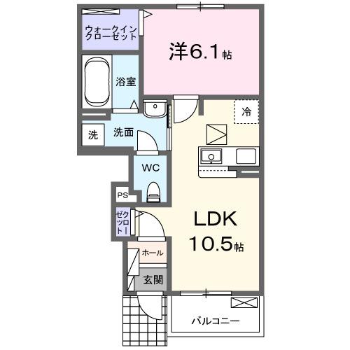 クレストコート緑台Ⅰ(1LDK/1階)の間取り写真