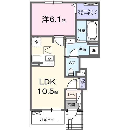 クレストコート緑台Ⅰ(1LDK/1階)の間取り写真