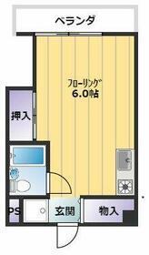 ユトリロ北山(ワンルーム/2階)の間取り写真