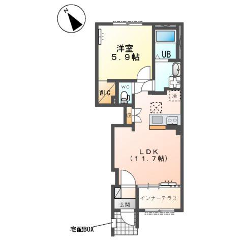 大曽根原町アパート1(1LDK/1階)の間取り写真