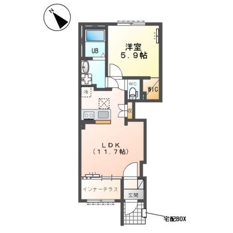 大曽根原町アパート1(1LDK/1階)の間取り写真