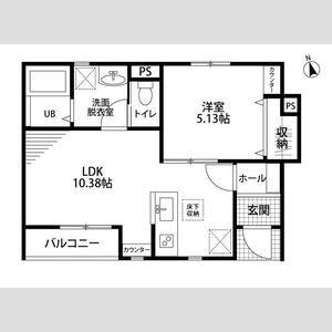 リーブルファイン日永(1LDK/1階)の間取り写真