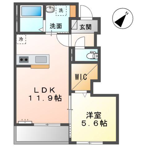 チャコールⅡ番館(1LDK/1階)の間取り写真