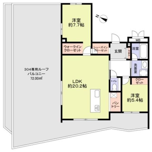 THE TAKASUNA KULTURC(2LDK/3階)の間取り写真