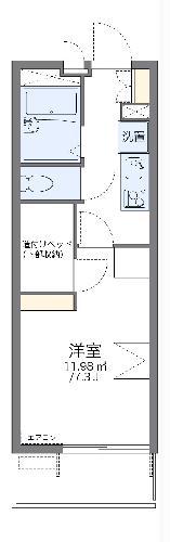 レオパレスグラシアス(1K/1階)の間取り写真
