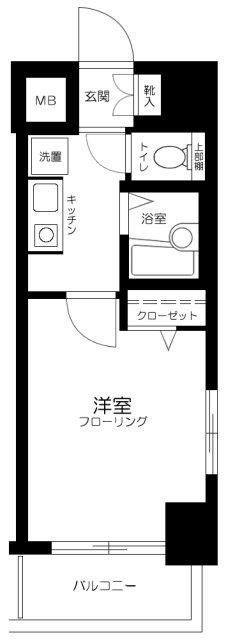 プレール代々木公園弐番館(1K/5階)の間取り写真
